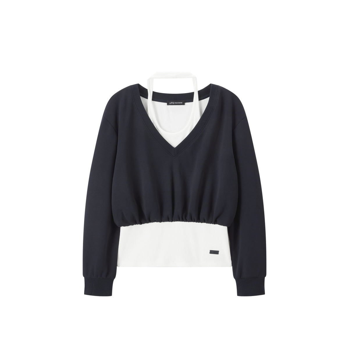 Women's Casual  Faux-Layer Halter Sweatshirt