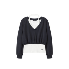 Women's Casual  Faux-Layer Halter Sweatshirt