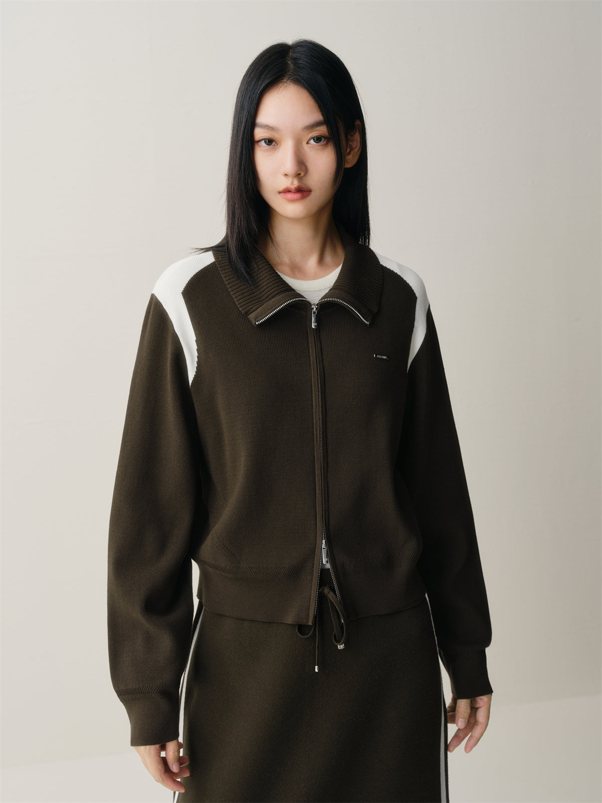 Women's Sporty Contrast Knit Cardigan