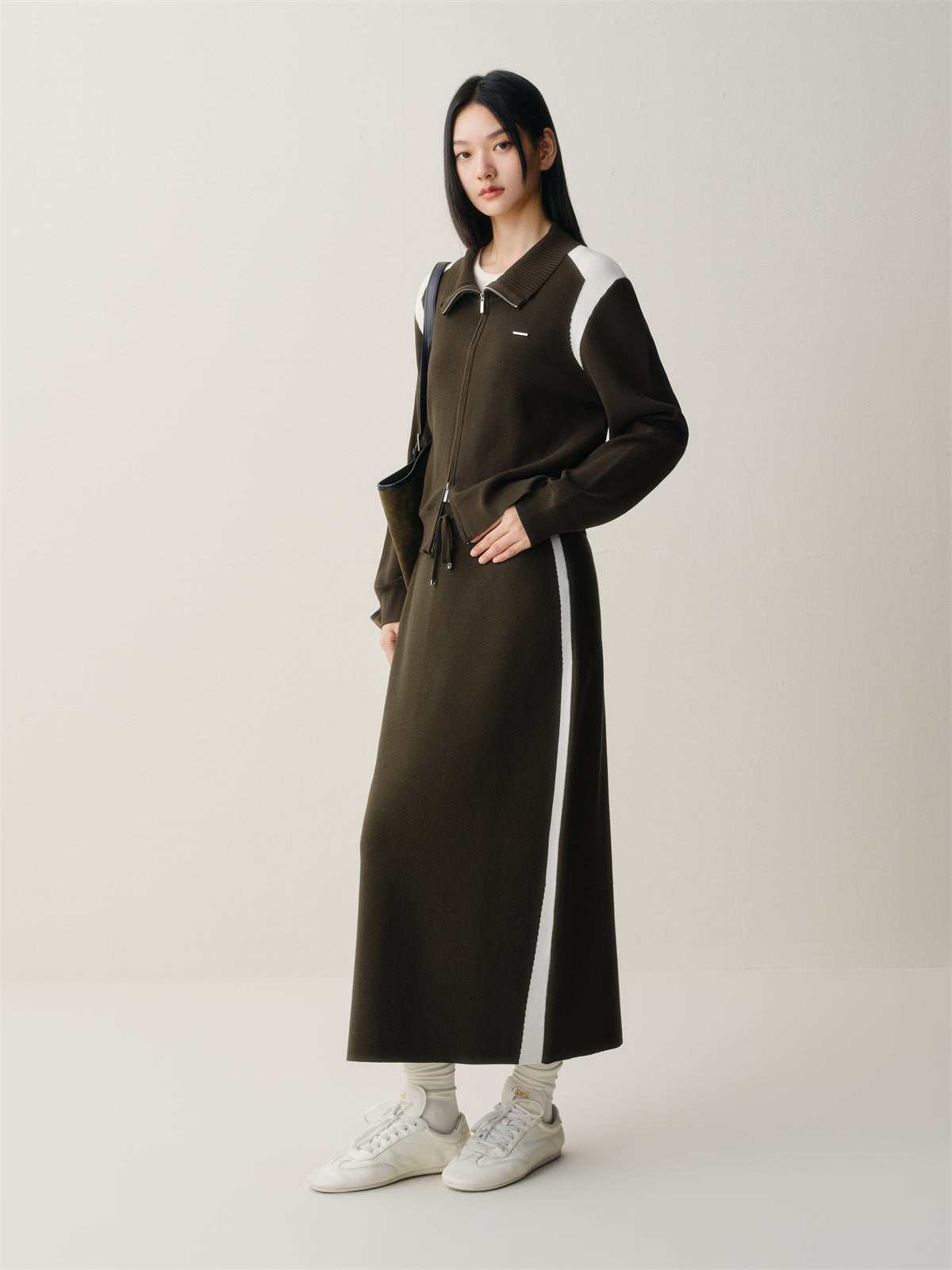 Women's Sporty Contrast Knit Cardigan