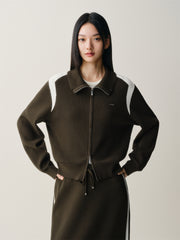 Women's Sporty Contrast Knit Cardigan