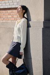 Women's Cropped Dual-Zip Hooded Cardigan