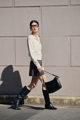 Women's Cropped Dual-Zip Hooded Cardigan