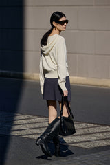 Women's Cropped Dual-Zip Hooded Cardigan