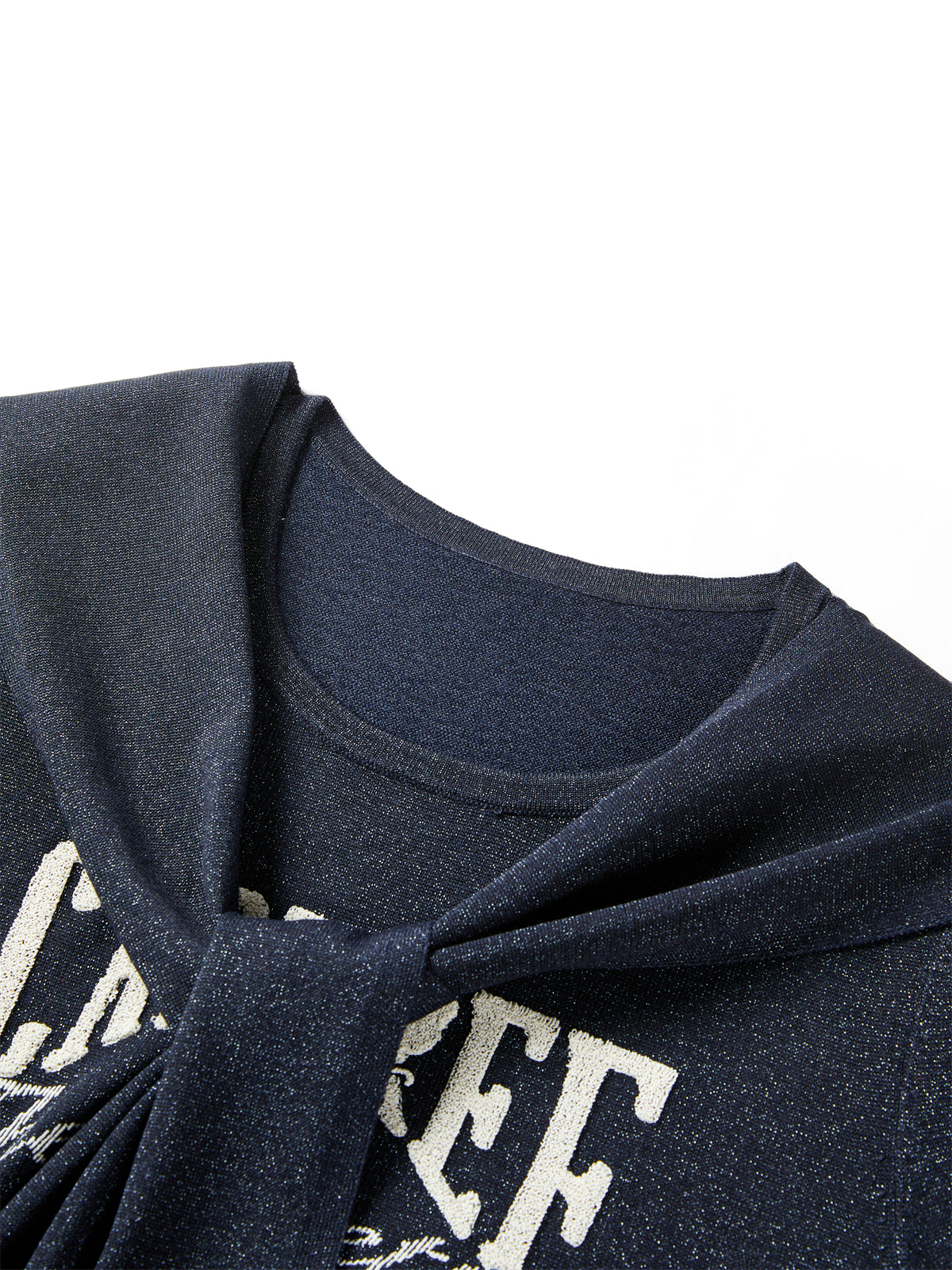 Women's Shirred Knit Top with Chenille Embroidery