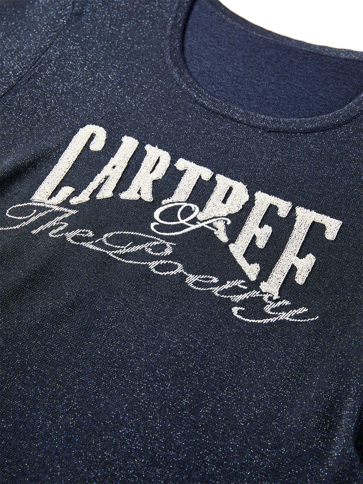 Women's Shirred Knit Top with Chenille Embroidery