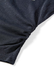 Women's Shirred Knit Top with Chenille Embroidery