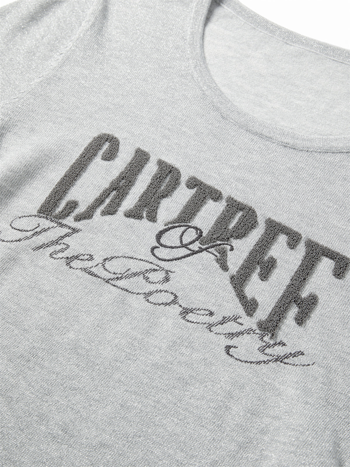 Women's Shirred Knit Top with Chenille Embroidery