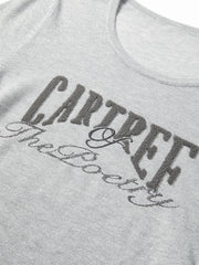 Women's Shirred Knit Top with Chenille Embroidery