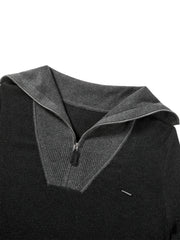 Women's Wool-Blend Wide-Lapel Knit Pullover