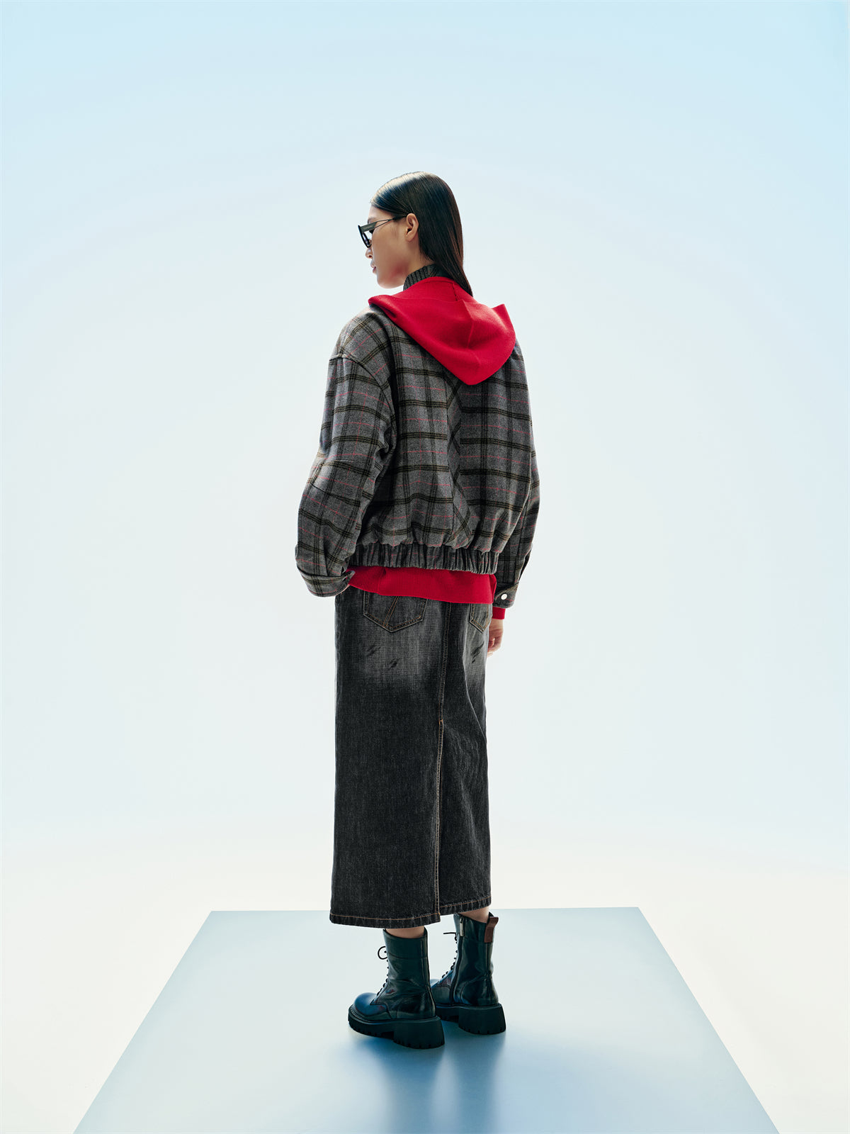 Women's V-Neck Knit Sweater with Detachable Hooded Cape