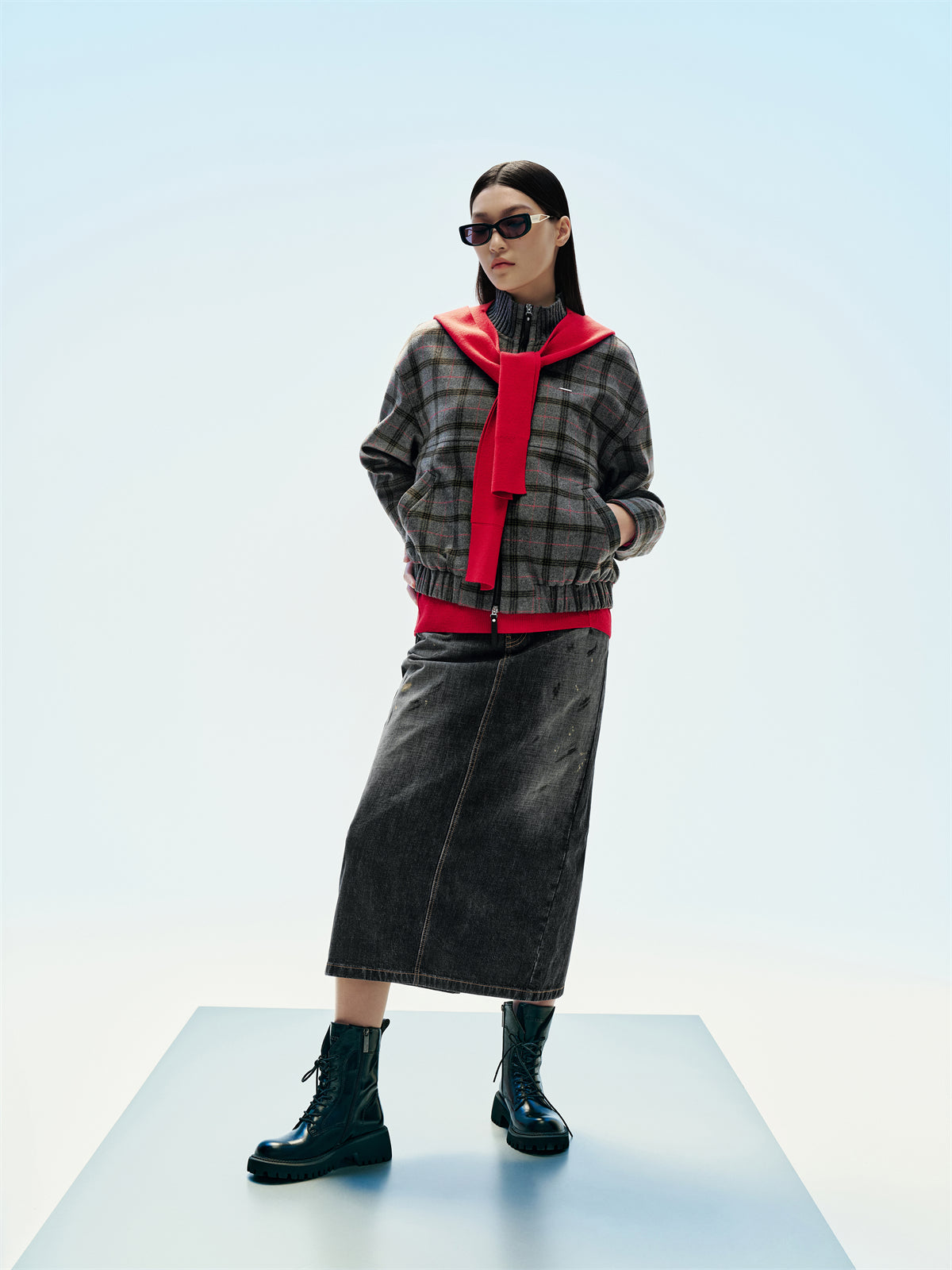 Women's V-Neck Knit Sweater with Detachable Hooded Cape