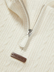 Women's Short Cable-Knit Hooded Sweater
