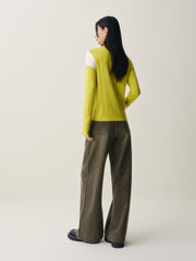 Women's Contrast Mock-Neck Knit Top
