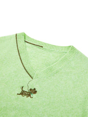 Women's Wool-Blend V-Neck Knit Sweater