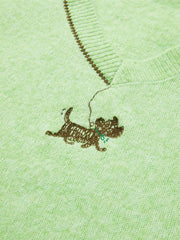 Women's Wool-Blend V-Neck Knit Sweater