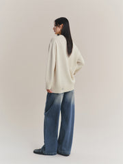 Women's Oversized Jacquard Graphic Sweater