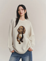 Women's Oversized Jacquard Graphic Sweater