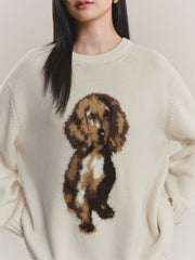 Women's Oversized Jacquard Graphic Sweater