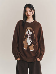 Women's Oversized Jacquard Graphic Sweater