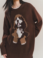 Women's Oversized Jacquard Graphic Sweater