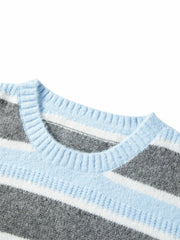 Women's Mohair-Blend Striped Drop-Shoulder Knit Sweater