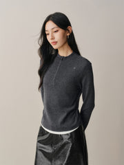 Women's Short Layered-Look Embroidered Sweater