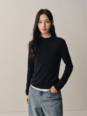 Women's Short Layered-Look Embroidered Sweater