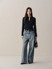 Women's Short Layered-Look Embroidered Sweater