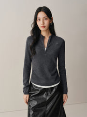 Women's Short Layered-Look Embroidered Sweater