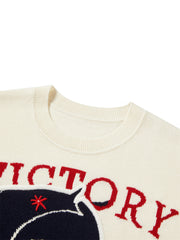 Women's Oversized Embroidered Jacquard Sweater