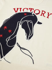 Women's Oversized Embroidered Jacquard Sweater