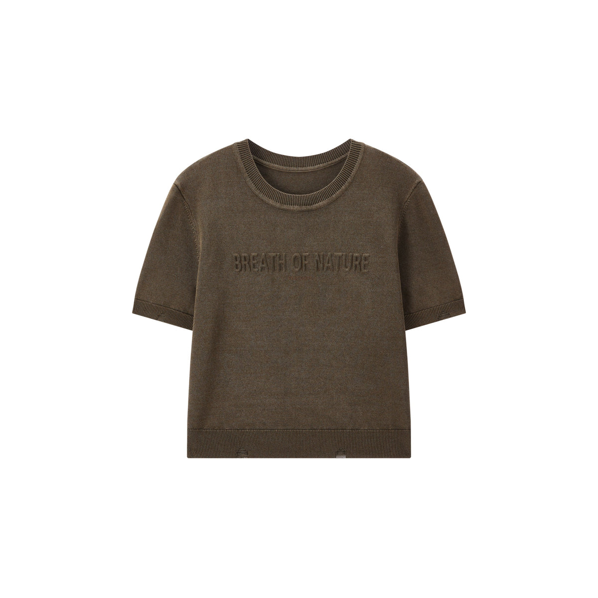 Women's Casual Distressed Lightweight Short-Sleeve Knit