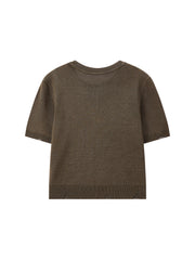 Women's Casual Distressed Lightweight Short-Sleeve Knit