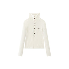 Women's Commuter 100% Wool Half-Placket Knit Pullover