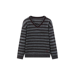 Women's Casual Contrast-Stripe Wool Knit Cover-Up