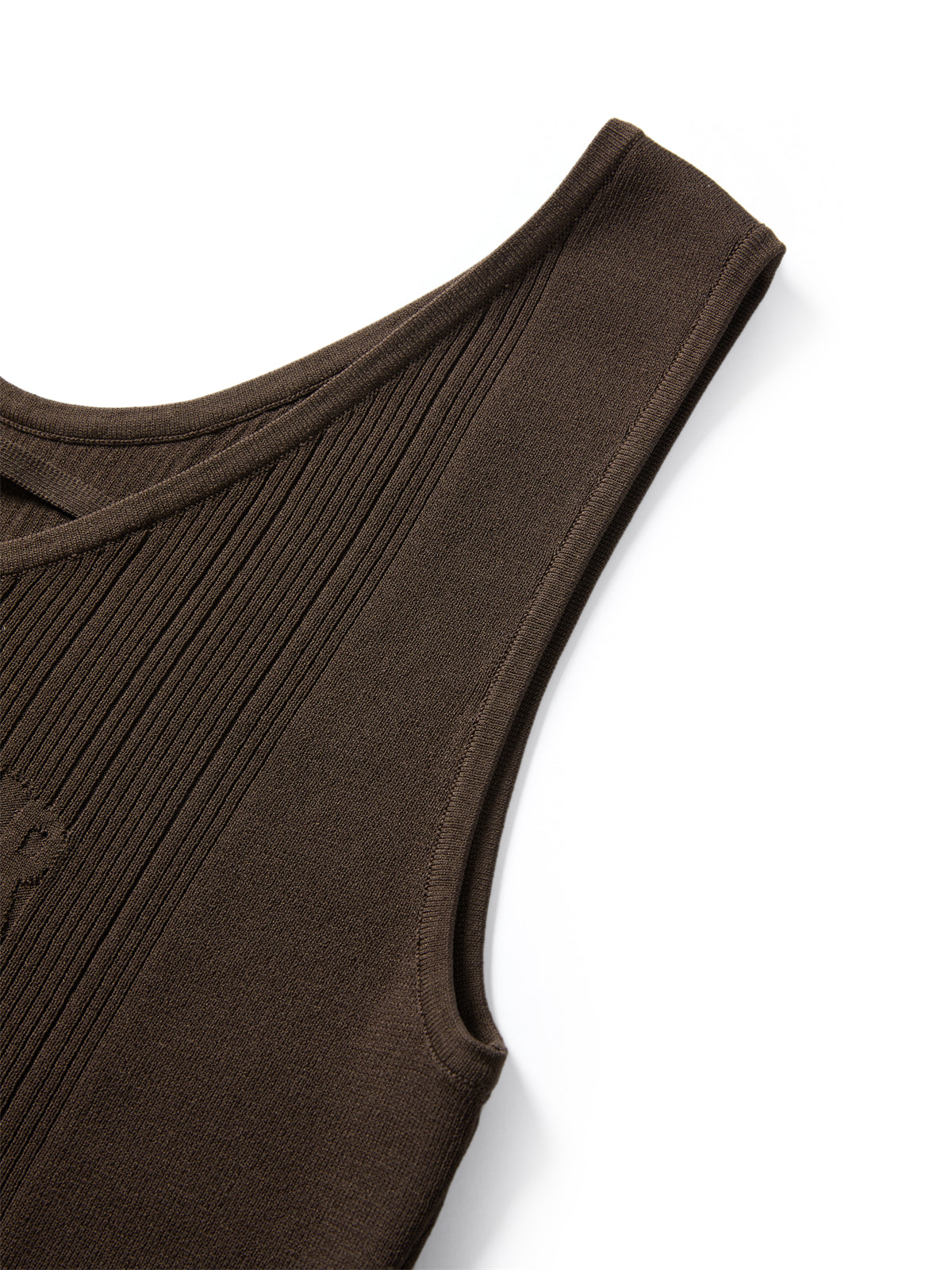 Women's V-Neck Jacquard Embroidered Tank Top