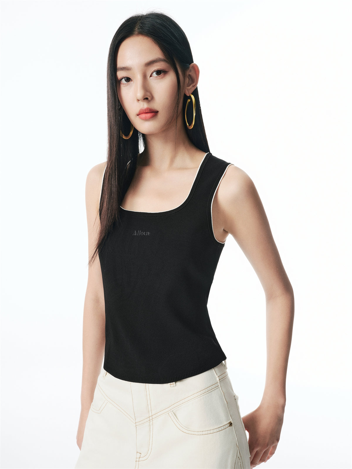 Women's Embroidered Soft Knit Tank Top