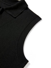 Women's Wool Blend Collared Knit Vest