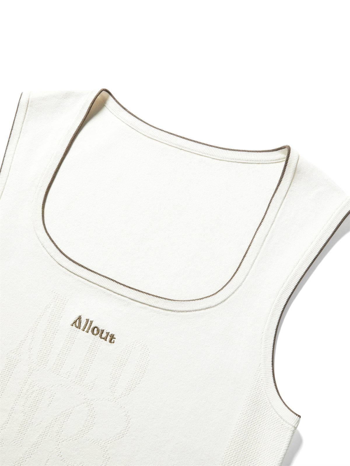 Women's Contrast U-Neck Knit Tank Top