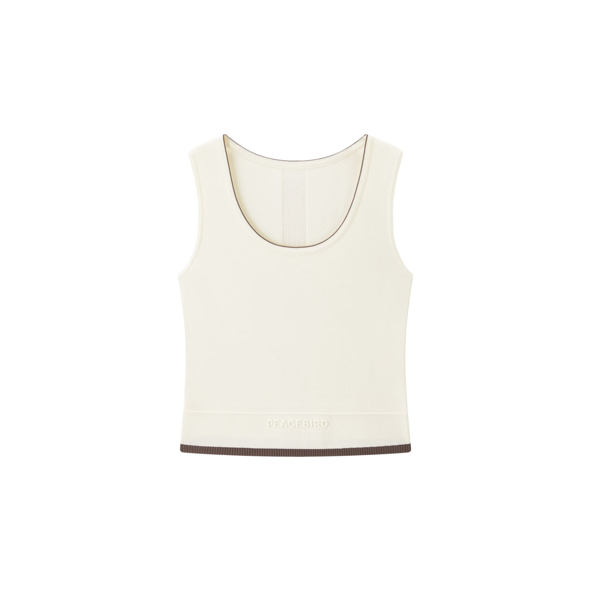Women's Casual Contrast U-Neck Wide-Strap Knit Tank Top