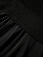 Women's Wool Blend Knit Dress with Mesh Panels