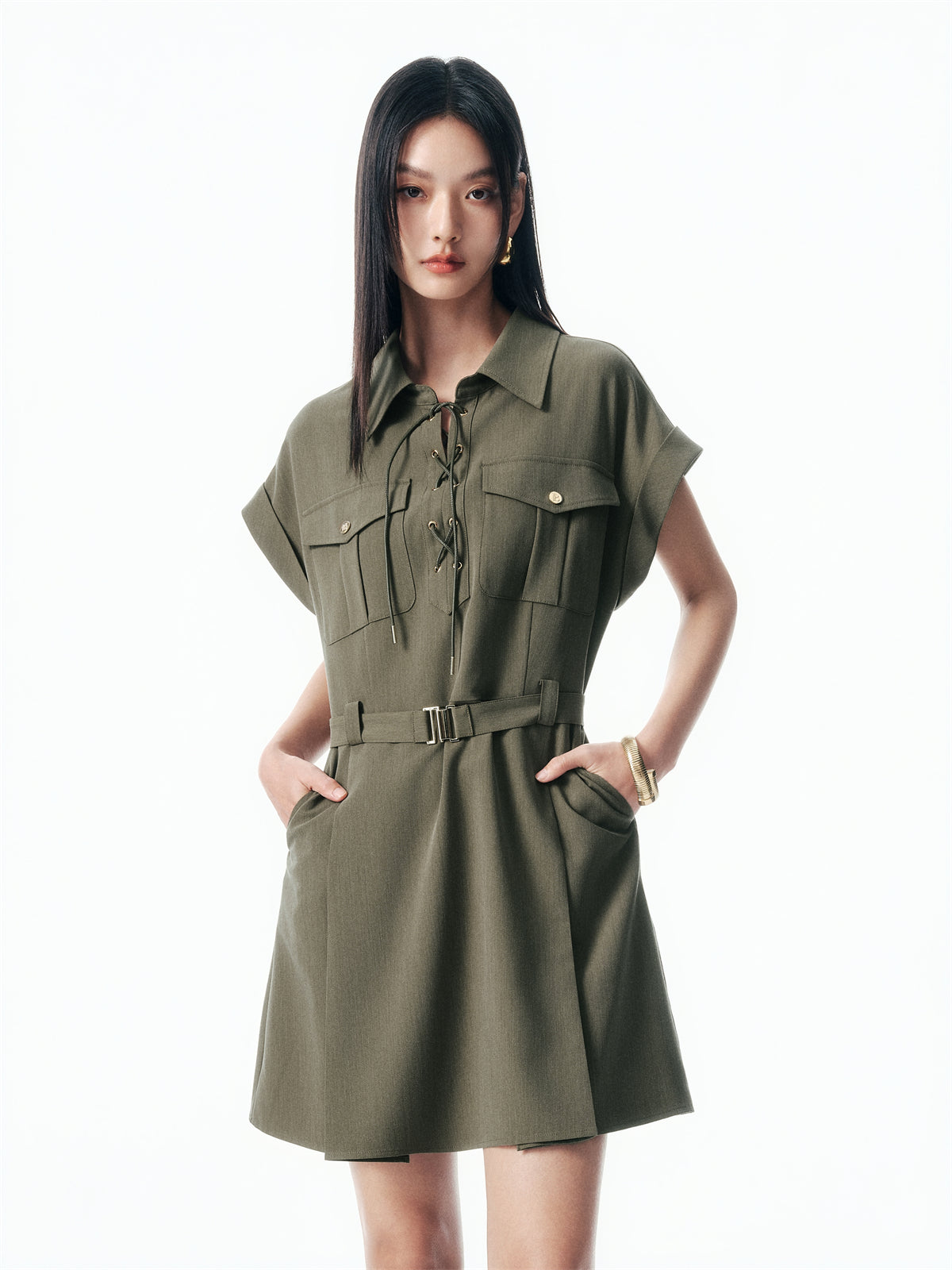 Women's Belted Utility Dress