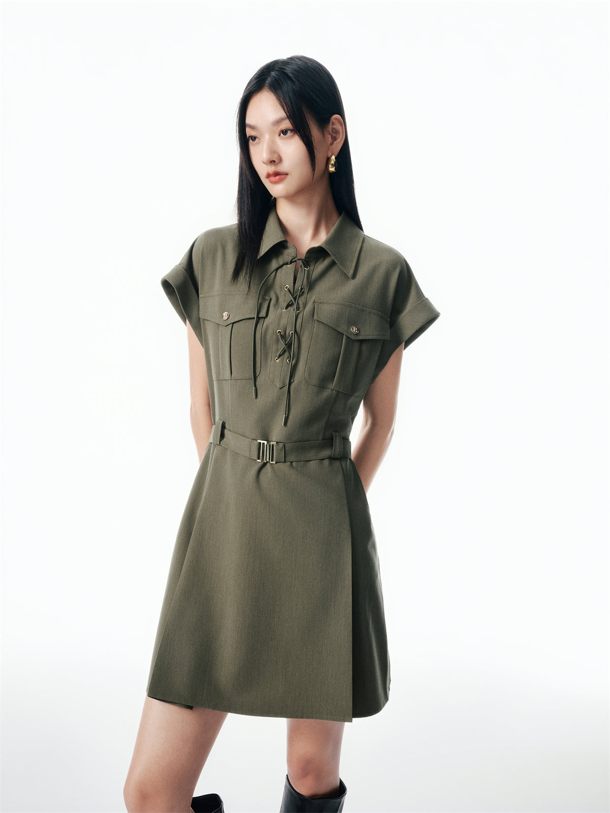 Women's Belted Utility Dress