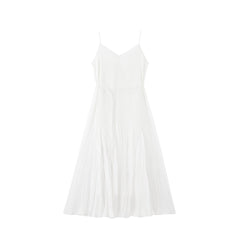 Women's fitted waist spaghetti strap long dress