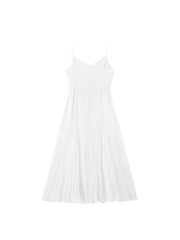 Women's fitted waist spaghetti strap long dress
