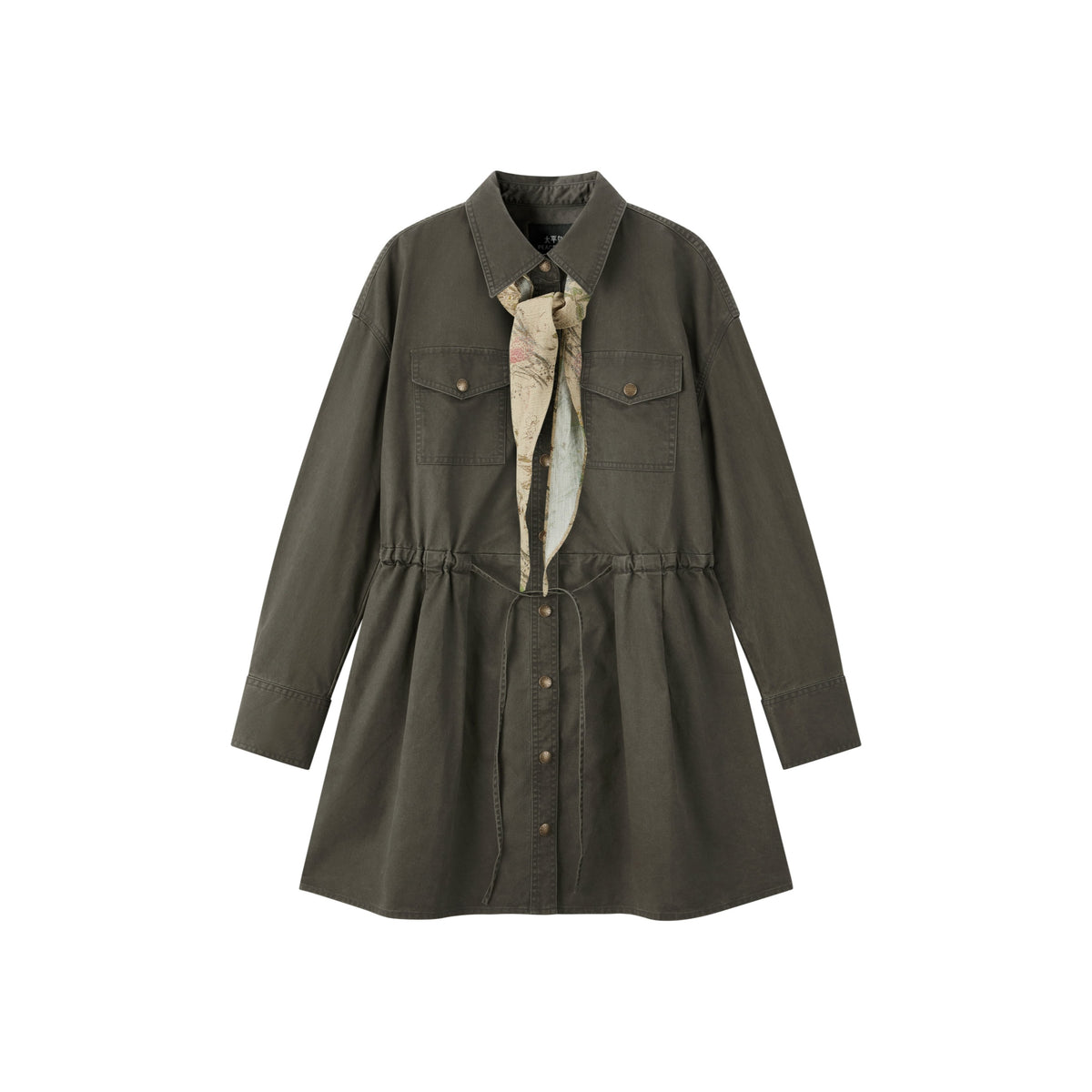 Women's Utility-Style Long-Sleeve Shirt Dress