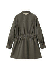Women's Utility-Style Long-Sleeve Shirt Dress