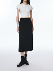 Women's High-Waisted Straight-Cut Midi Skirt