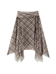 Women's Boho Girl Plaid Skirt